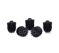 5x Spazzole per Scopino da Bagno, Ciuffo di Ricambio Spazzolone WC, Filettatura 9,5 mm, Diametro 7 cm, Nero