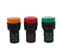 5X(Spia , giallo-verde 22 mm Quadro comandi LED a LED AC 220 V 3 pz Z6P1) [EEK: A]