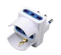 5x Spina tripla 10A 16A Adattatore doppia presa bipasso e Schuko 10/16 T grande