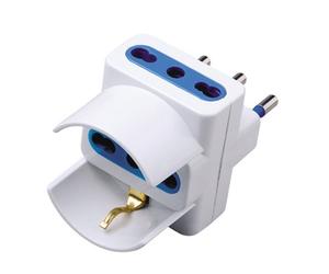 5x Spina tripla 10A 16A Adattatore doppia presa bipasso e Schuko 10/16A+T grande