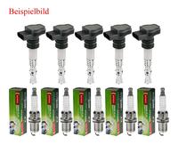 5x Stellox Bobina Accensione + Denso Candela per VW EOS 1F7 1F8 2.0 FSI Audi A3