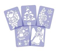 5x Stencil riutilizzabili in plastica / A4 / Decorazione Finestra / Natalizi #2