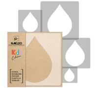 5x stencil riutilizzabili in PLASTICA / da 34x34 a 9x9 / bambini / FAR CADERE