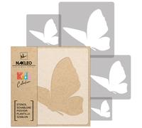 5x stencil riutilizzabili in PLASTICA / da 34x34 a 9x9 bambini / LA FARFALLA #1