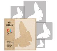5x stencil riutilizzabili in PLASTICA / da 34x34 a 9x9 / bambini LA FARFALLA #2