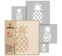 5x stencil riutilizzabili in PLASTICA / da 34x34 cm a 9x9 cm / bambini / ANANAS