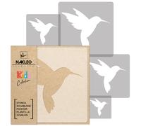 5x stencil riutilizzabili in PLASTICA/ da 34x34 cm a 9x9 cm / bambini / COLIBRÌ