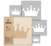 5x stencil riutilizzabili in PLASTICA/ da 34x34 cm a 9x9 cm / bambini / CORONA