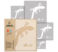 5x stencil riutilizzabili in PLASTICA/ da 34x34 cm a 9x9 cm / bambini / GECO