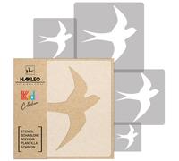 5x stencil riutilizzabili in PLASTICA/ da 34x34 cm a 9x9 cm / bambini / INGOIARE