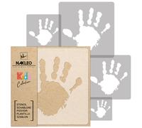 5x stencil riutilizzabili in PLASTICA / da 34x34 cm a 9x9 cm / bambini/ MANO