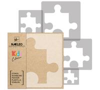5x stencil riutilizzabili in PLASTICA / da 34x34 cm a 9x9 cm / bambini / PUZZLE