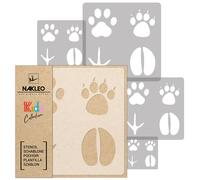 5x stencil riutilizzabili in PLASTICA/ da 34x34 cm a 9x9 cm / bambini / ZAMPA