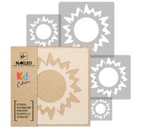 5x stencil riutilizzabili in PLASTICA da 34x34cm a 9x9cm bambini SOL