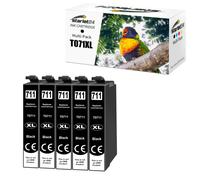 5x T0711 Cartucce compatibili con Epson T0715 T0711 Nero per Stylus BX300F
