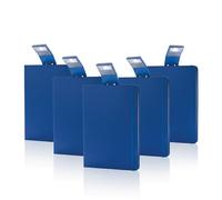5x Taccuino A5 Blu Rigida Con Led-Lesezeichen Rigato 160 Pagine Blocco Note