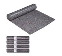 5x Telo Copritutto da Imbianchino, 1x25 m= 25m², Antiscivolo, Idrorepellente, 220g/m², Pittura e Trasloco, Grigio