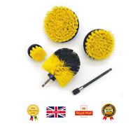 5x Trapano Attacco Spazzola di Pulizia Set Potenza Scrub Casa Auto Tile Gialla