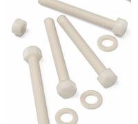 5x Viti a Testa Esagonale Nylon Naturale, M12x 100mm