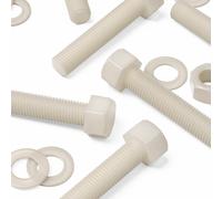 5x Viti a Testa Esagonale Nylon Naturale, M20x 100mm