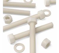 5x Viti a Testa Esagonale Nylon Naturale, M20x 150mm