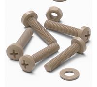 5x viti PEEK naturali a testa cilindrica M4 x 20mm + dadi e rondelle