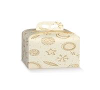 5X WHITE UNIVERSE 24.5x24.5x13 cm Scatola porta Panettone con manico 1BYB