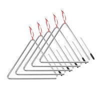 5x XDrum Triangolo con bacchetta - Triangle per bambini e educazione musicale precoce - Strumento a percussione da 25cm (10") con battente - Strumento ritmico in acciaio per asilo set
