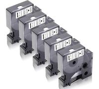 5x XemaX Compatibile Nastri Etichette per D1 45013 A45013 S0720530 12mm Nero su Bianco Cassetta per Etichettatrice Label Manager 160 280 210D 360D 420P 220P 120P Label Point 100 150 200 300
