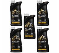 5X1 Litro MANNOL 2-Takt Universale Olio Motore API TC JASO FB ISO L-EGB Minerale