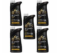 5x1 Litro Mannol 4-Takt Plus 10W-40 olio motore Olio Moto Bici Oil Jaso Ma / MA2