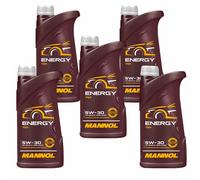 5X1 Litro MANNOL Energy 5W-30 Olio Motore 7511 API SN/CH-4 ACEA A3/B4 Sintetico