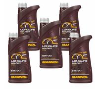 5x1 Litro mannol Longlife 504/507 5W-30 olio motore Api Sn Acea C3 7715
