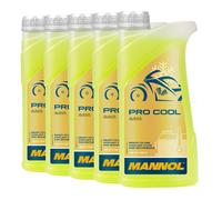 5x1 Litro Mannol Pro Cool Liquido Refrigerante Giallo Protezione Radiatore Moto