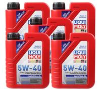 5x1 Litro Originale Liqui Moly 1305 Nachfüll-öl olio motore 5W-40