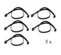 5x18inch SATA3.0III SATA3SATAiii6Gb/s Data Cable Wire50cm for HDD Hard Drive SSD- Black