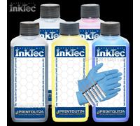 5x250ml Inktec Powerchrome Inchiostro per Epson Sc T3000 T5000 T7000 T3200 T5200