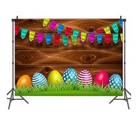 5x3/5x7ft Pasqua Sfondo Immagini Colorate Uova Recinzione Erba Sole Decorazione Della Parete Fotografia Sfondo Foto Puntelli