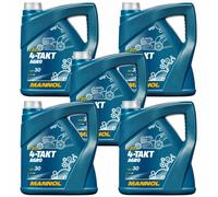5X4 Litri MANNOL 4 Tempi Agro SAE 30 Olio Motore 7203 API SL JASO MA/MA2