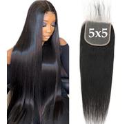 5x5 HD Trasparente Liscio Dei Capelli Umani Chiusura In Pizzo Skinlike 18 pollici Vergine Invisibile Brasiliano 5x5 Chiusura Dei Capelli Umani Dritti 100% Dei Capelli Umani Veri Chiusura Parte Libera