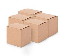 5x5x5 Scatole Kraft, 50 PZ pieghevole scudiero Scatole di Natale con coperchi A prova di polvere Scatole marroni Scatole riutilizzabili per la spedizione (senza corda di canapa)