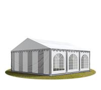 5x6 mTendone per feste PREMIUM PVC grigio-bianco 100% impermeabile Gazebo da giardino Tendone da esterno Tenda party