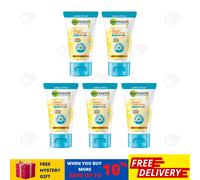 5x90 ml Garnier Bright Complete 3 in 1 schiuma anti acne lavaggio viso pulizi...