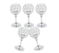 5xPortacandele In Cristallo A Mosaico Supporto Per Tea Light Candelabri Argento