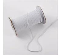5Y 3/6mm Elastici piatti colorati Corda elastica alta Nastro in spandex Nastro da cucito Cintura in vita Accessorio per indumenti-bianco-3,0mm 5 iarde