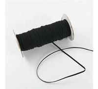 5Y 3/6mm Elastici piatti colorati Corda elastica alta Nastro in spandex Nastro da cucito Cintura in vita Accessorio per indumenti-nero-6mm 5 yarde