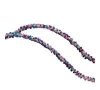 5Yards Multicolor Mini Beaded Lace Trim Wrapped Pearl Rope Handmade DIY Headband Hair Accessories Material(Color21)
