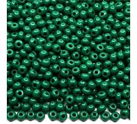 6/0 53240 Perline di Vetro Ceco Rocailles Verde Opaco. Confezione da 130 pz. Peso 10 Grammi. Dimensione delle Perle 4,1 mm. per Beading, Ricamo e Realizzazione di Gioielli.