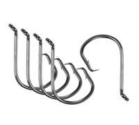 6/0# Pesca Cerchio Ami,100pz 1.77" L Carbonio Acciaio Offset Amo,Nero