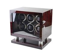 6+0 Watch Winder for Automatic Watches Lntelligent Touch Screen Wood Box 5 Modes Wrist Watch Winder Rotator 2 Power Supply Mode-33×23×32.5CM (C)